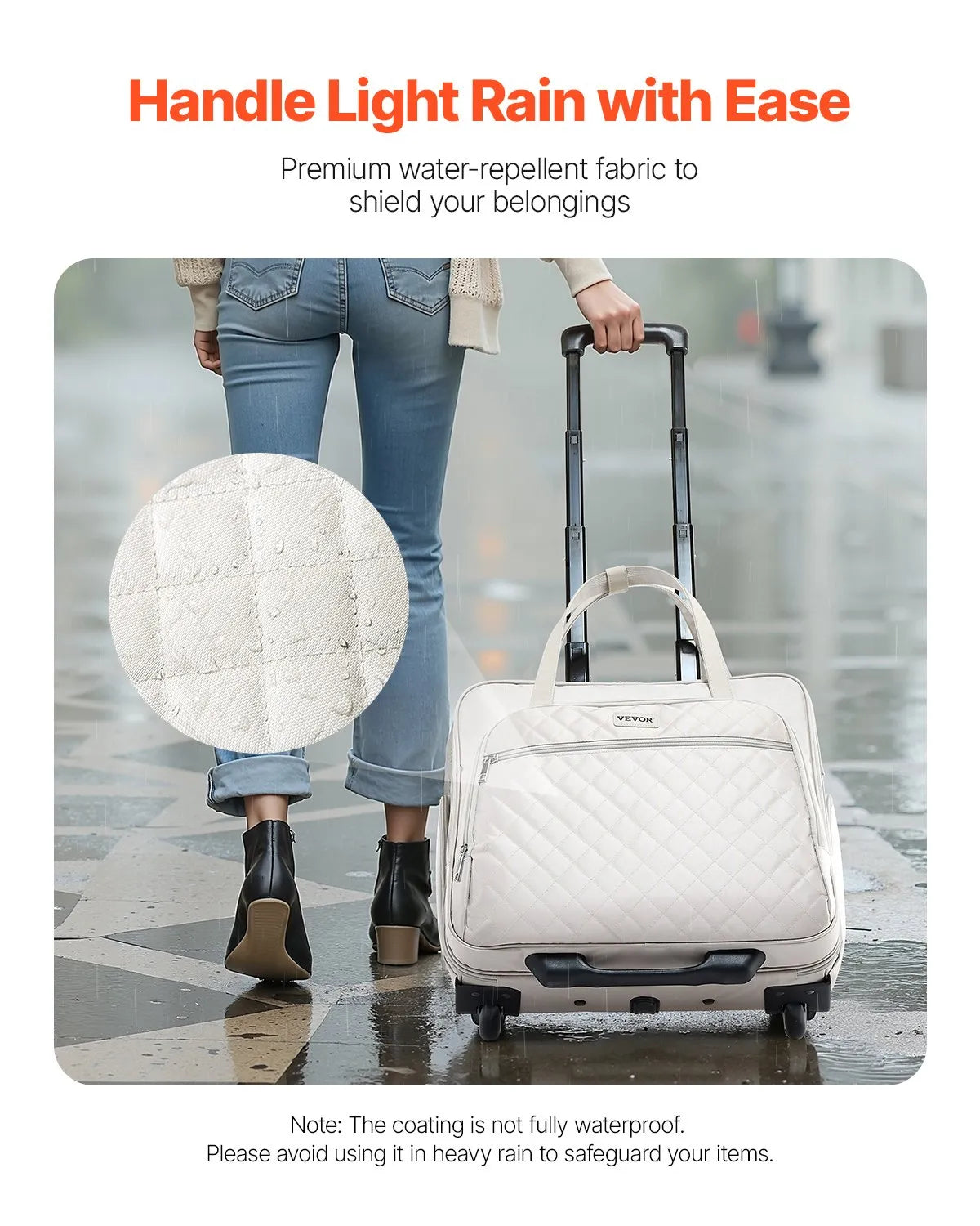 VEVOR Rolling Laptop Bag 15.6 Inch Wheeled Computer Bag for Travel Women Men