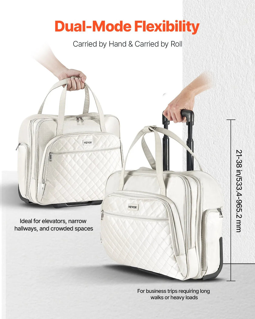 VEVOR Rolling Laptop Bag 15.6 Inch Wheeled Computer Bag for Travel Women Men