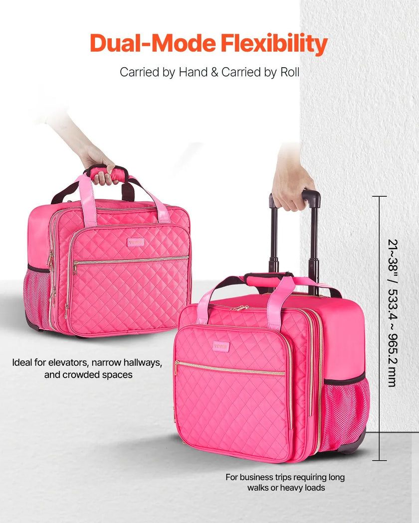 VEVOR Rolling Laptop Bag 17.3 Inch Wheeled Computer Bag for Travel Women Men