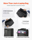 VEVOR Rolling Laptop Bag 17.3 Inch Wheeled Computer Bag for Women & Men Black