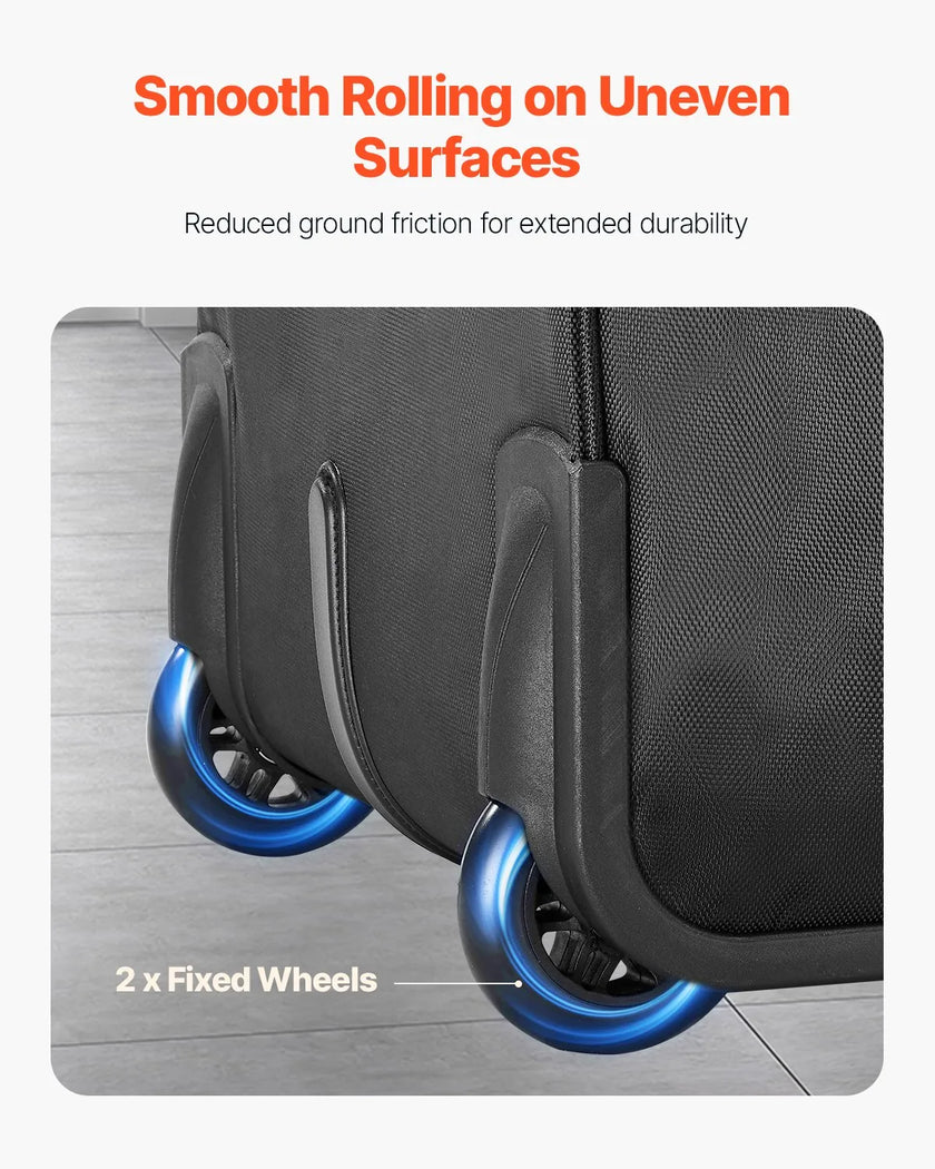 VEVOR Rolling Laptop Bag 17.3 Inch Wheeled Computer Bag for Women & Men Black
