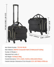 VEVOR Rolling Laptop Bag 17.3 Inch Wheeled Computer Bag for Women Men Black Gold
