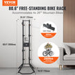 VEVOR 4 Bike Storage Rack, Free Standing Gravity Wall Vertical Bike Rack, Fully Adjustable Bike Rack Garage, Sturdy Steel & Easy Assemble, for Garage, Living Room, Shed, Holds Up to 260 lbs Black