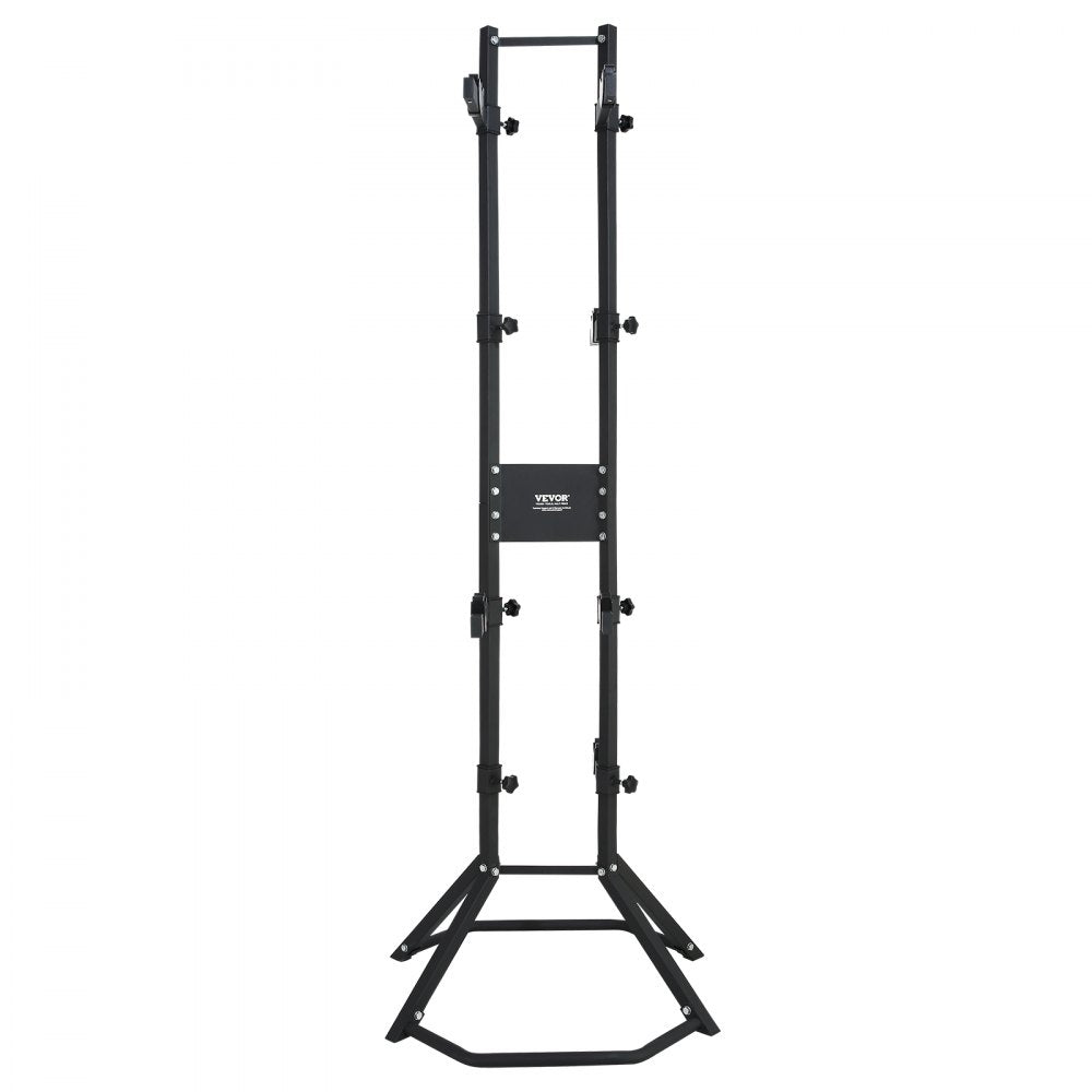VEVOR 4 Bike Storage Rack, Free Standing Gravity Wall Vertical Bike Rack, Fully Adjustable Bike Rack Garage, Sturdy Steel & Easy Assemble, for Garage, Living Room, Shed, Holds Up to 260 lbs Black