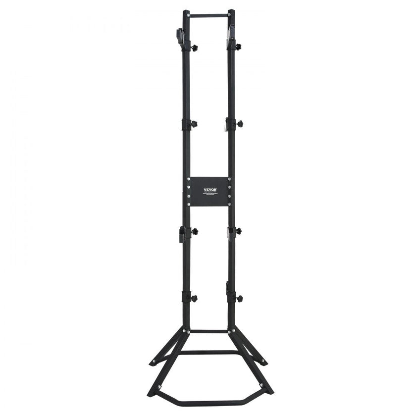 VEVOR 4 Bike Storage Rack, Free Standing Gravity Wall Vertical Bike Rack, Fully Adjustable Bike Rack Garage, Sturdy Steel & Easy Assemble, for Garage, Living Room, Shed, Holds Up to 260 lbs Black