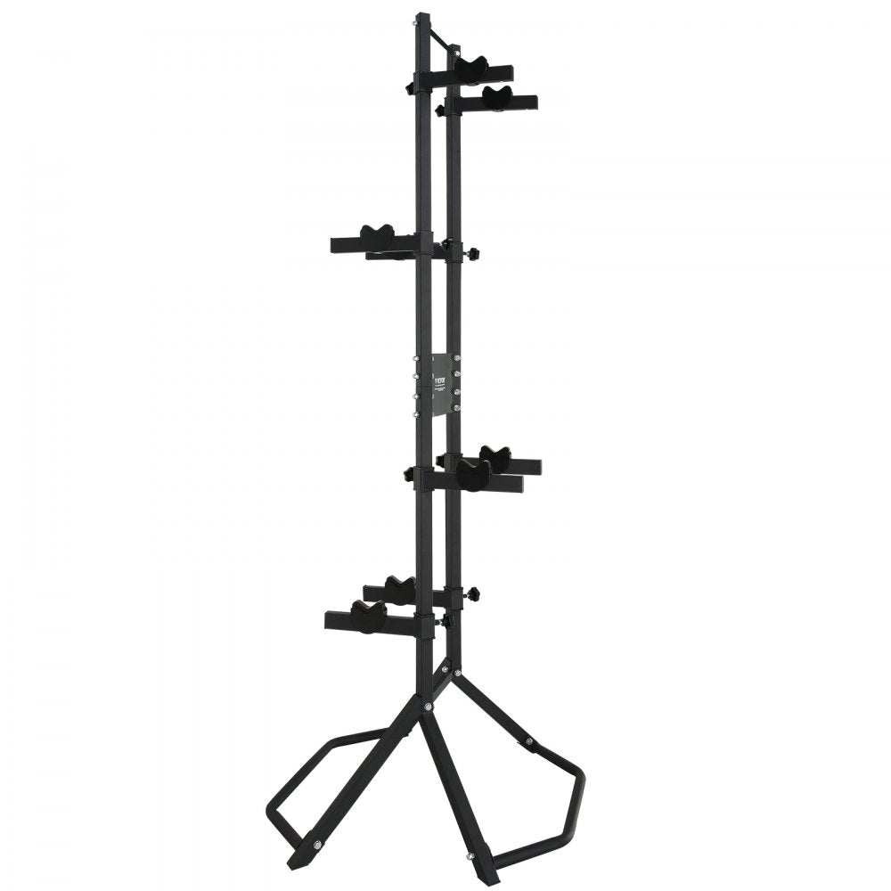 VEVOR 4 Bike Storage Rack, Free Standing Gravity Wall Vertical Bike Rack, Fully Adjustable Bike Rack Garage, Sturdy Steel & Easy Assemble, for Garage, Living Room, Shed, Holds Up to 260 lbs Black