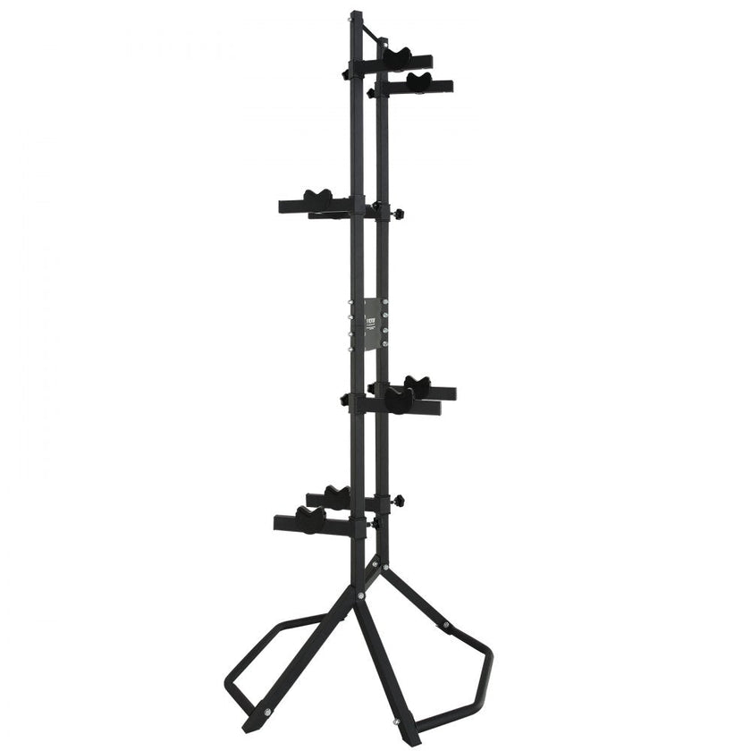 VEVOR 4 Bike Storage Rack, Free Standing Gravity Wall Vertical Bike Rack, Fully Adjustable Bike Rack Garage, Sturdy Steel & Easy Assemble, for Garage, Living Room, Shed, Holds Up to 260 lbs Black