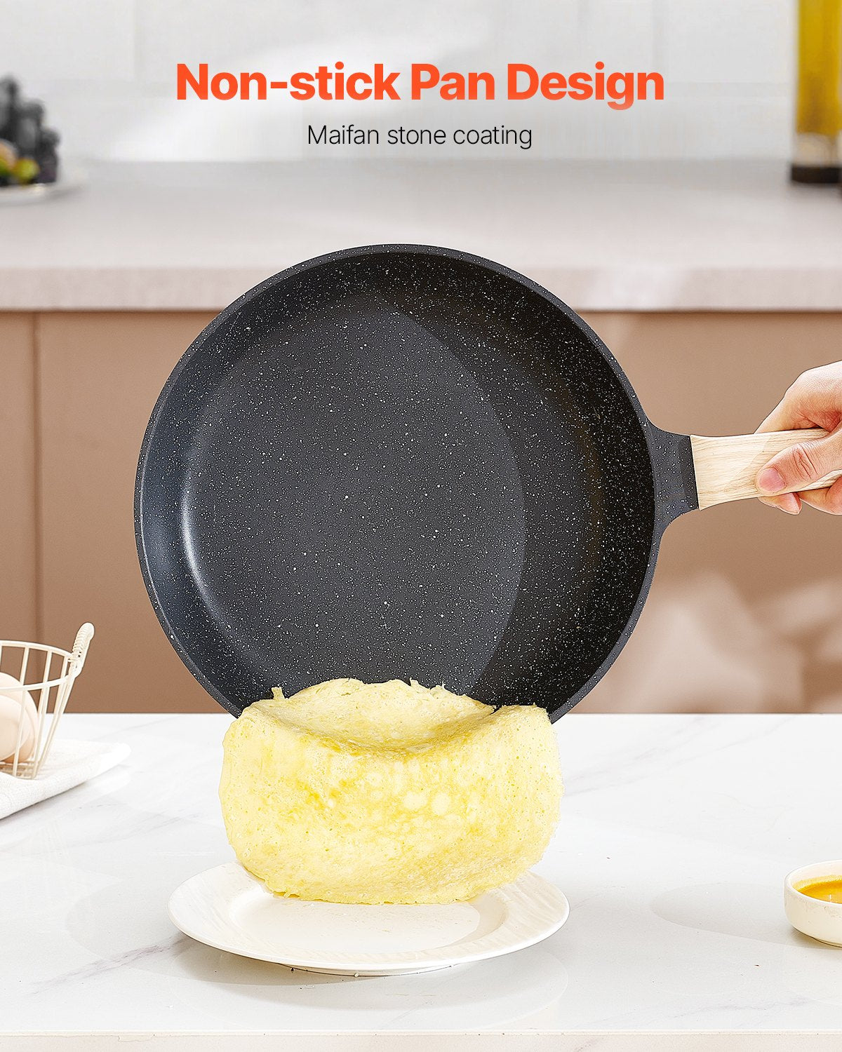 VEVOR 19 Piece Pots and Pans Set Granite Nonstick Kitchen Cookware Black