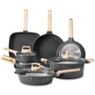 VEVOR 19 Piece Pots and Pans Set Granite Nonstick Kitchen Cookware Black
