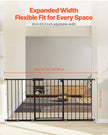 VEVOR Baby Gate 60.6-63.3 Inches Adjustable Width 30 Inches High Dog Gate Black