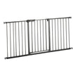 VEVOR Baby Gate 60.6-63.3 Inches Adjustable Width 30 Inches High Dog Gate Black