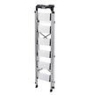 6-Step Folding Ladder – 330 lb Capacity Aluminum Step Ladder with Tool Tray & Anti-Slip Pedals – Silver