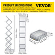 VEVOR Literature Rack, 6 Pockets, Pop up Aluminum Magazine Rack, Lightweight Catalog Holder Stand w/ Carrying Bag for Hotel, Trade Show, Exhibition, Office, Retail Store