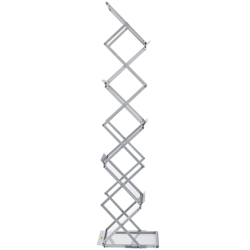 VEVOR Literature Rack, 6 Pockets, Pop up Aluminum Magazine Rack, Lightweight Catalog Holder Stand w/ Carrying Bag for Hotel, Trade Show, Exhibition, Office, Retail Store