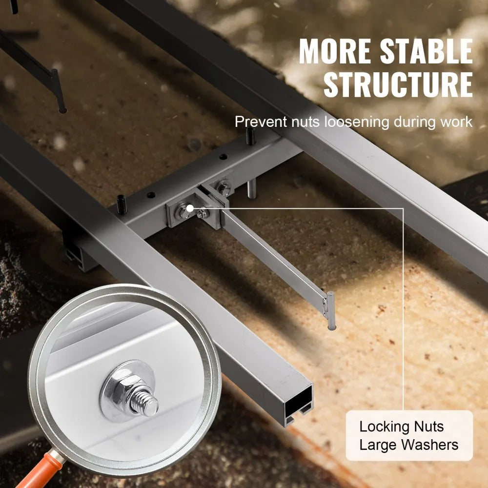 VEVOR Rail Mill Guide System 9 ft Chainsaw Milling Rail Guide 4 Crossbar Kits