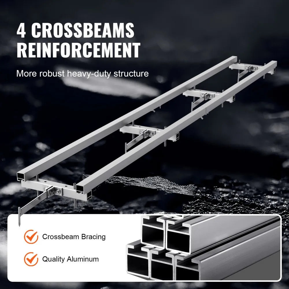 VEVOR Rail Mill Guide System 9 ft Chainsaw Milling Rail Guide 4 Crossbar Kits