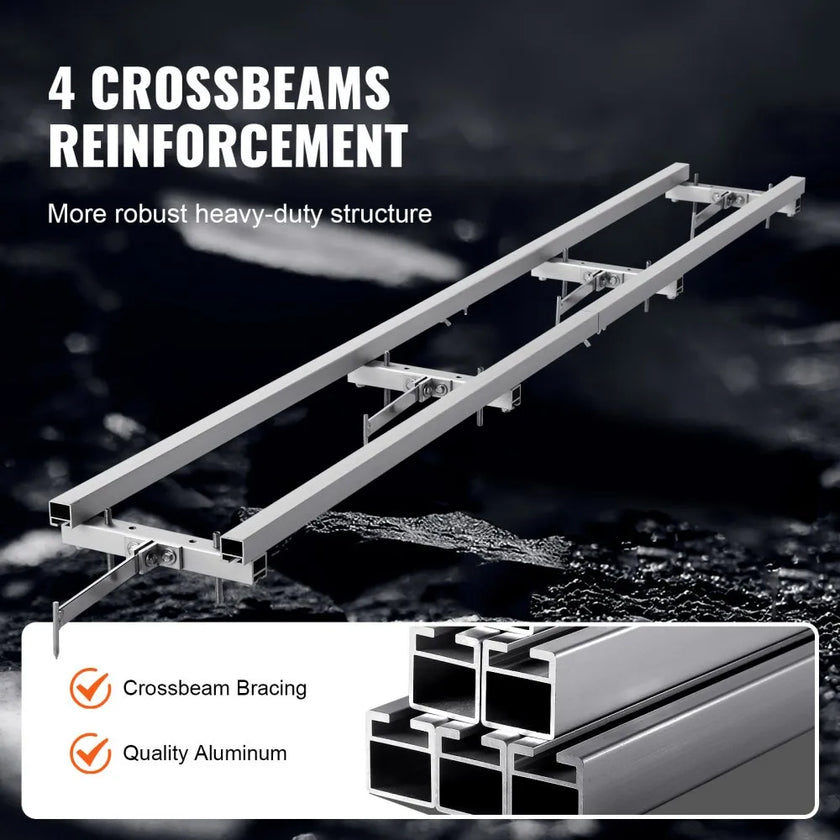 VEVOR Rail Mill Guide System 9 ft Chainsaw Milling Rail Guide 4 Crossbar Kits
