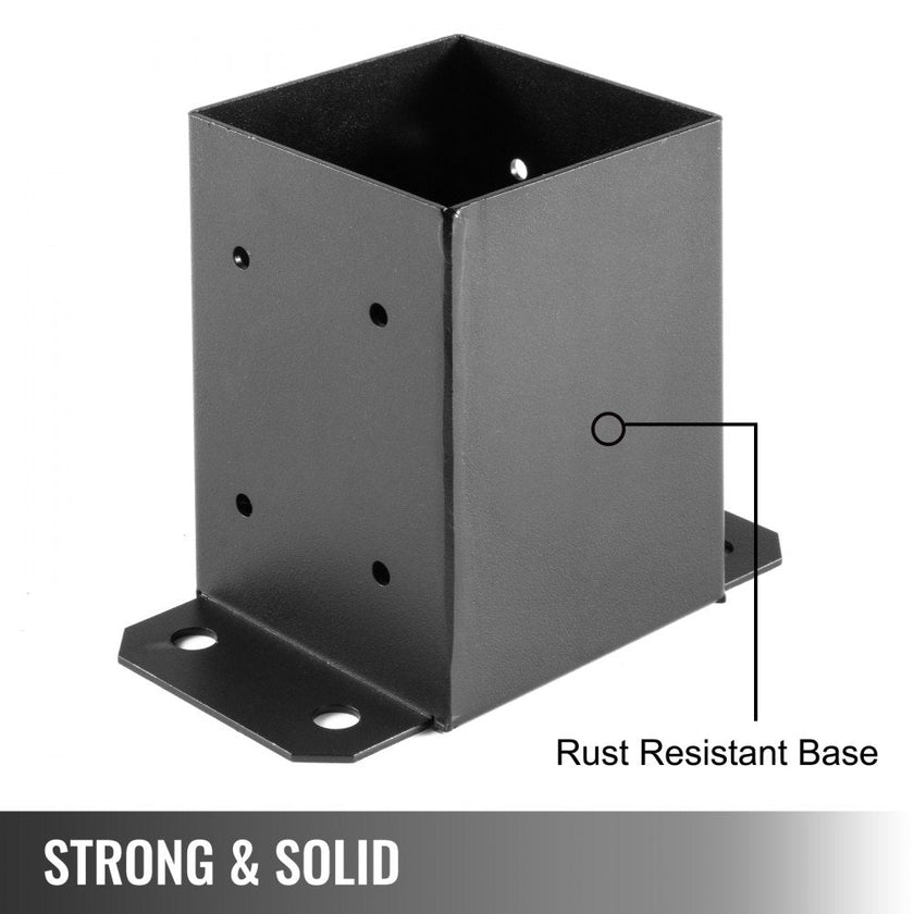4 x 4 Post Base, Post Anchor 5 PCs Black Powder-Coated Bracket for Deck Supports