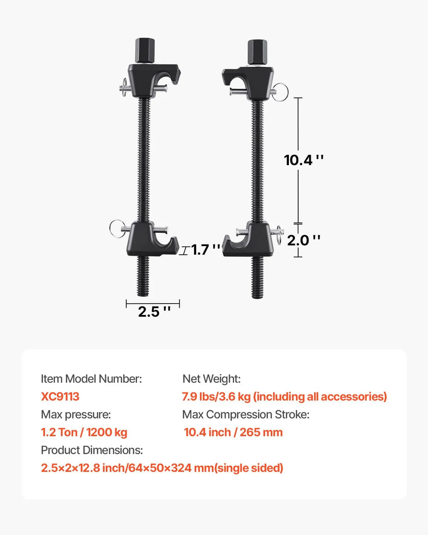 VEVOR Strut Spring Compressor 2 Pcs Coil Spring Compressor Tool 10.4-Inch Range