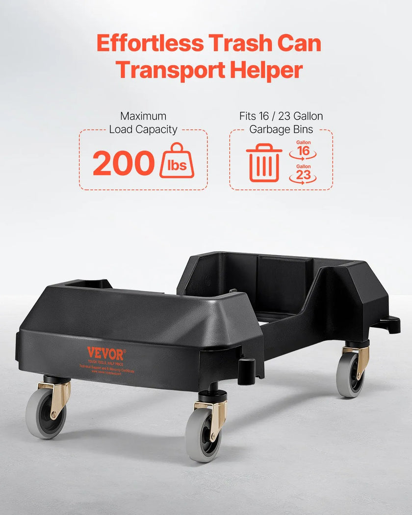 VEVOR Slim Trash Can Dolly with Wheel Fit 16/23 Gal Containers 200lbs Heavy Duty