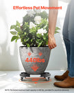 VEVOR Trash Can Dolly with Wheels 15-22.8 in Adjustable Round Furniture Dolly