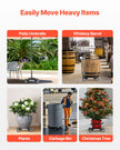 VEVOR Trash Can Dolly with Wheels 15-22.8 in Adjustable Round Furniture Dolly