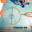 VEVOR Basketball Rim, Wall Door Mounted Basketball Hoop, Heavy Duty Q235 Basketball Flex Rim Goal Replacement with Net, Standard 18