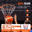 VEVOR Basketball Rim, Wall Door Mounted Basketball Hoop, Heavy Duty Q235 Basketball Flex Rim Goal Replacement with Net, Standard 18