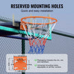 VEVOR Basketball Rim, Wall Door Mounted Basketball Hoop, Heavy Duty Q235 Basketball Flex Rim Goal Replacement with Net, Standard 18