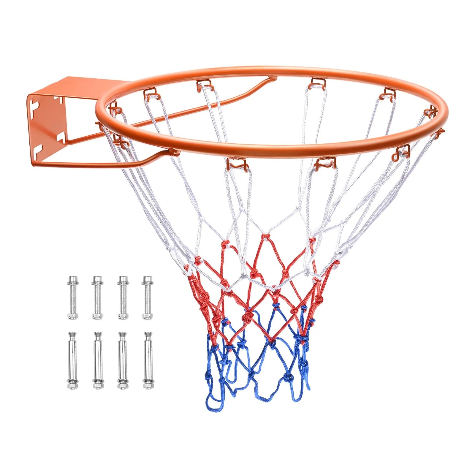 VEVOR Basketball Rim, Wall Door Mounted Basketball Hoop, Heavy Duty Q235 Basketball Flex Rim Goal Replacement with Net, Standard 18