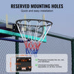 VEVOR Basketball Rim, Wall Door Mounted Basketball Hoop, Heavy Duty Q235 Basketball Flex Rim Goal Replacement with Net and Double Spring, Standard 18