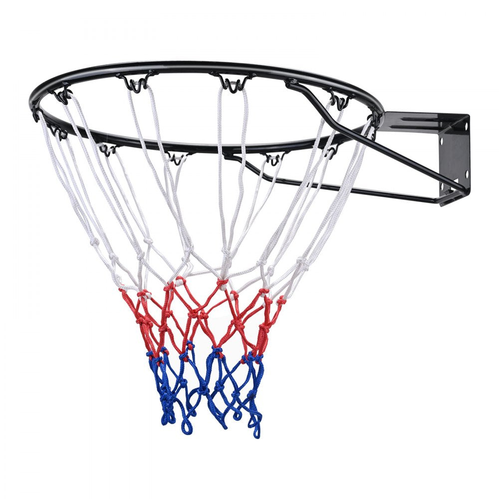 VEVOR Basketball Rim, Wall Door Mounted Basketball Hoop, Heavy Duty Q235 Basketball Flex Rim Goal Replacement with Net and Double Spring, Standard 18