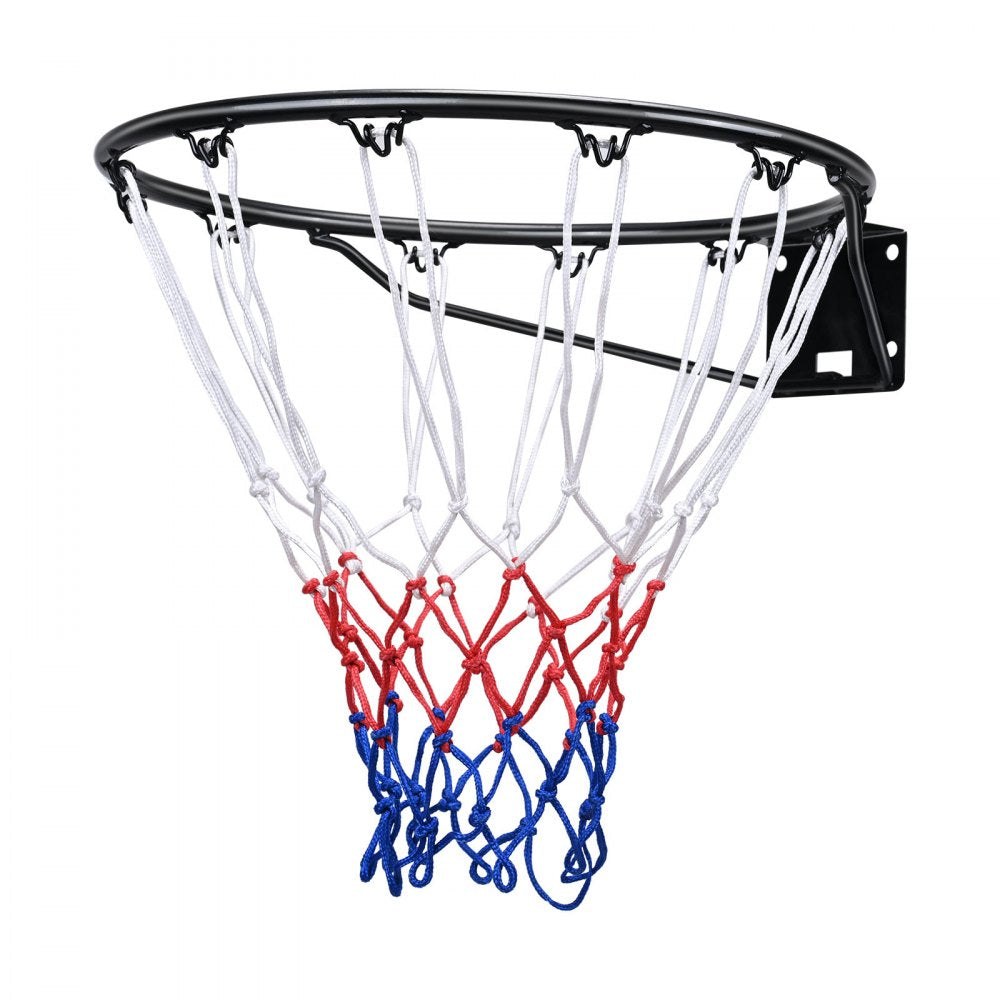 VEVOR Basketball Rim, Wall Door Mounted Basketball Hoop, Heavy Duty Q235 Basketball Flex Rim Goal Replacement with Net and Double Spring, Standard 18