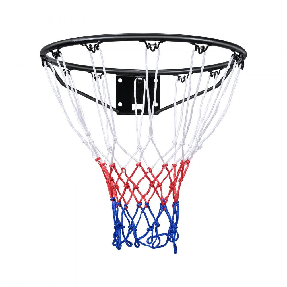 VEVOR Basketball Rim, Wall Door Mounted Basketball Hoop, Heavy Duty Q235 Basketball Flex Rim Goal Replacement with Net and Double Spring, Standard 18