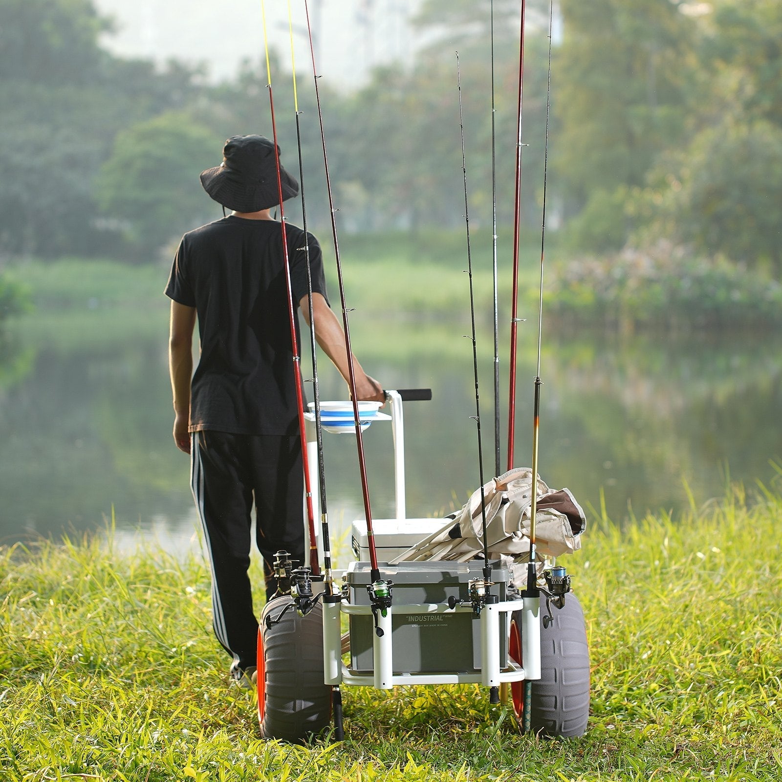 VEVOR Beach Fishing Cart, 350 lbs Load Capacity, Fish and Marine Cart with Two 16
