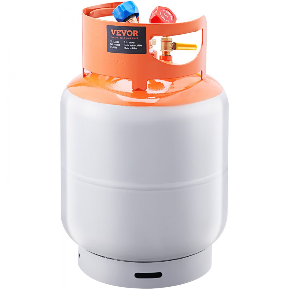 VEVOR Refrigerant Recovery Reclaim 30lb Cylinder Tank 400 PSI Liquid Rated Y Valve