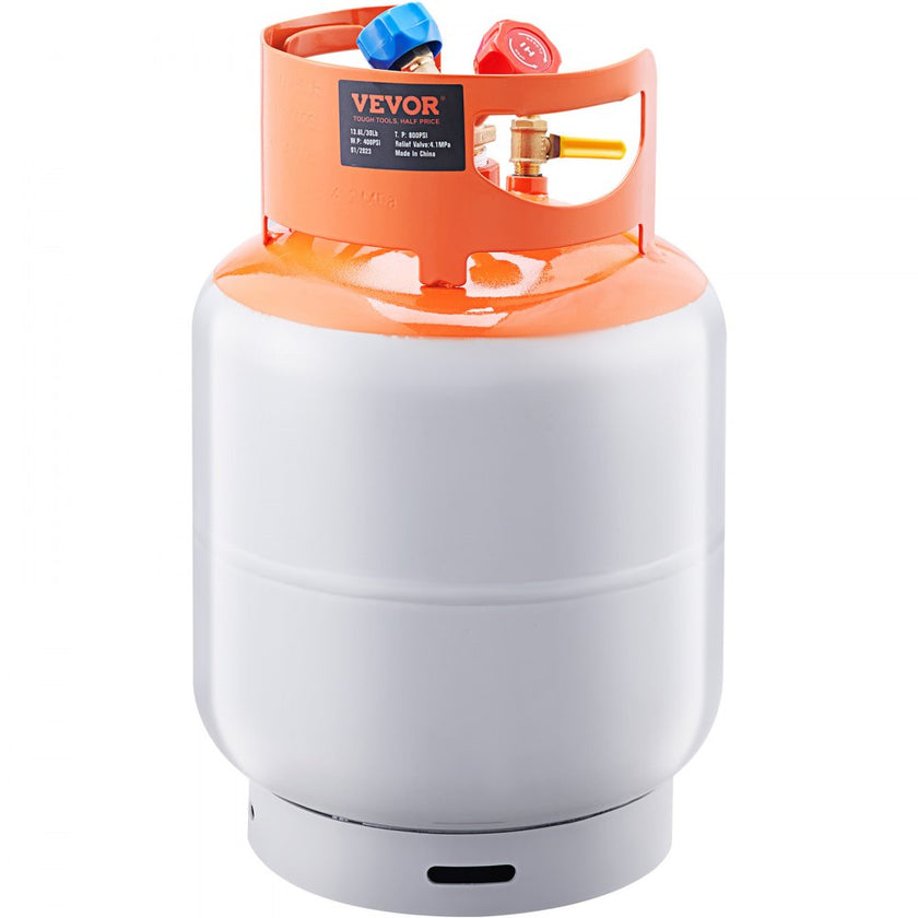 VEVOR Refrigerant Recovery Reclaim 30lb Cylinder Tank 400 PSI Liquid Rated Y Valve