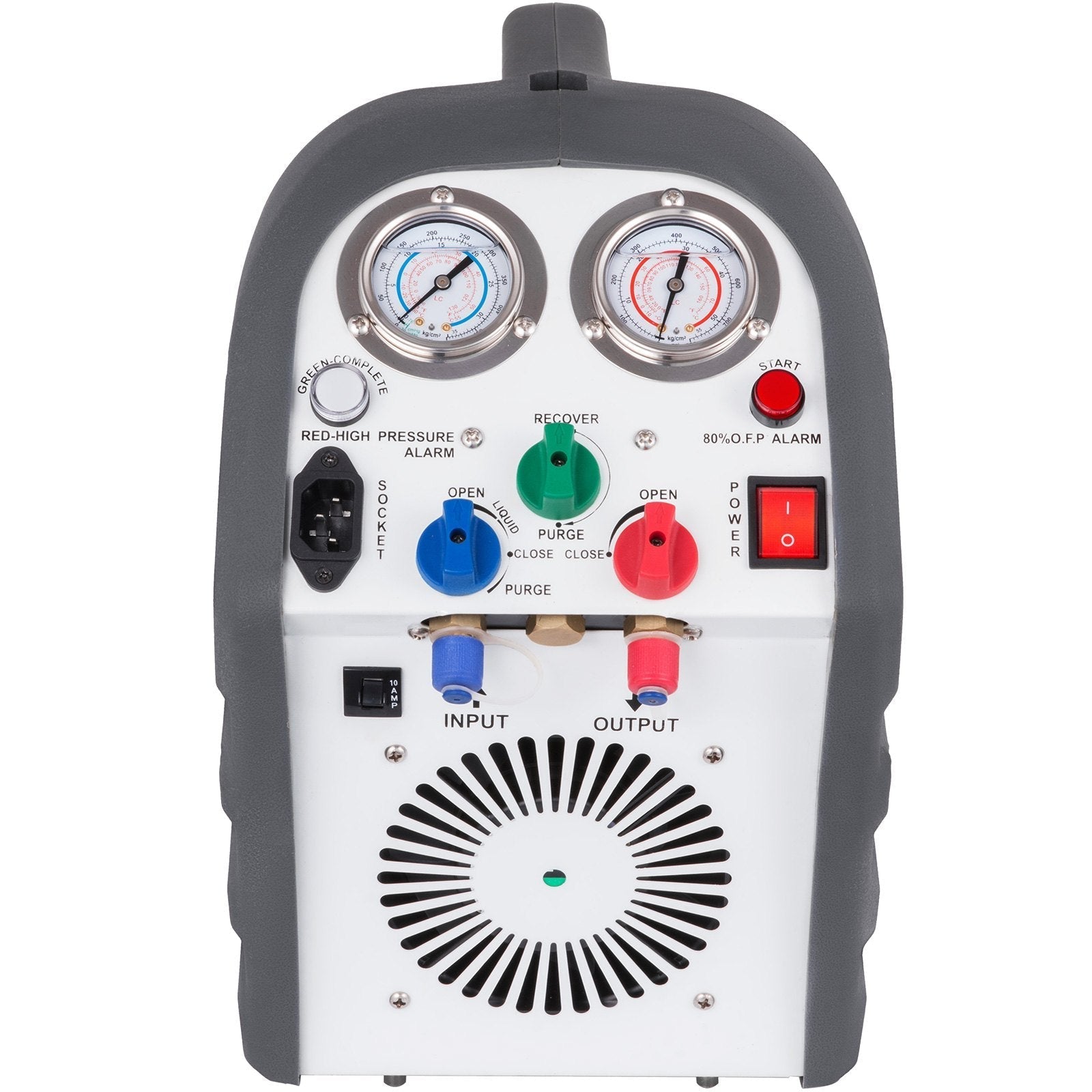 VEVOR Refrigerant Recovery Machine Portable 1/2HP 115V AC Refrigerant Recycling Machine Automotive HVAC 558psi Refrigerant Recovery Unit Air Conditioning Repair Tool (Grey)