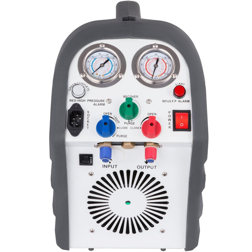 VEVOR Refrigerant Recovery Machine Portable 1/2HP 115V AC Refrigerant Recycling Machine Automotive HVAC 558psi Refrigerant Recovery Unit Air Conditioning Repair Tool (Grey)