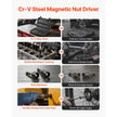 VEVOR 55-Piece Magnetic Nut Driver Set, SAE & Metric Nut Drivers with Setters, Extension Bar, Driver Bits and Storage Case, CR-V Steel Tool Kit