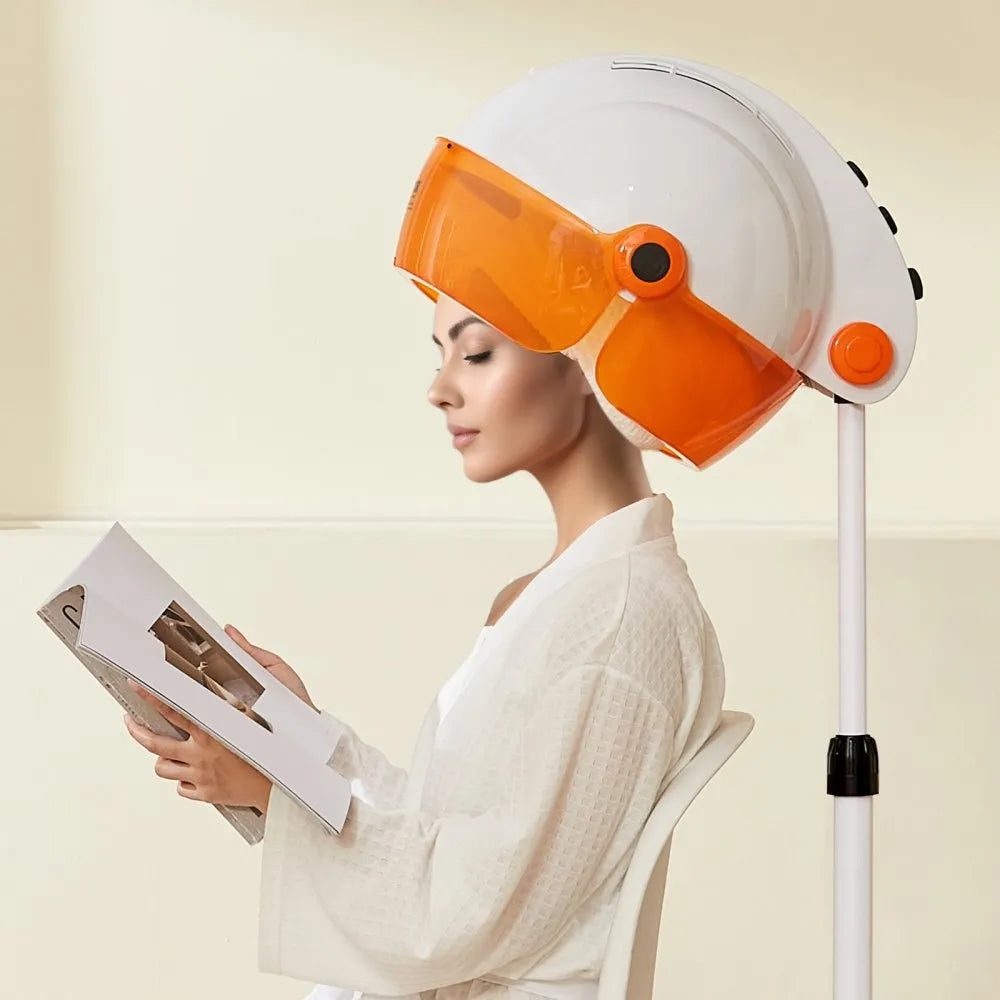 VEVOR Professional Hooded Dryer, 1875W High-Power Bonnet Hair Dryer, Sit Under Hair Dryer with Timer, 3 Temp Settings & Wind Speed, Floor Standing Rolling Base with Wheels for Beauty Salon Home Spa