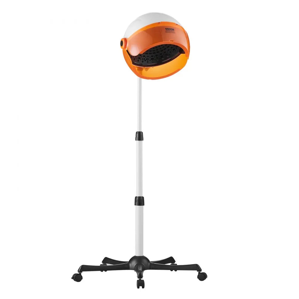 VEVOR Professional Hooded Dryer, 1875W High-Power Bonnet Hair Dryer, Sit Under Hair Dryer with Timer, 3 Temp Settings & Wind Speed, Floor Standing Rolling Base with Wheels for Beauty Salon Home Spa