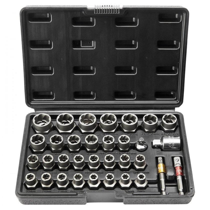 VEVOR Bolt Extractor Set, 29-Piece Bolt and Nut Remover Set, 6mm to 10mm, 13/32