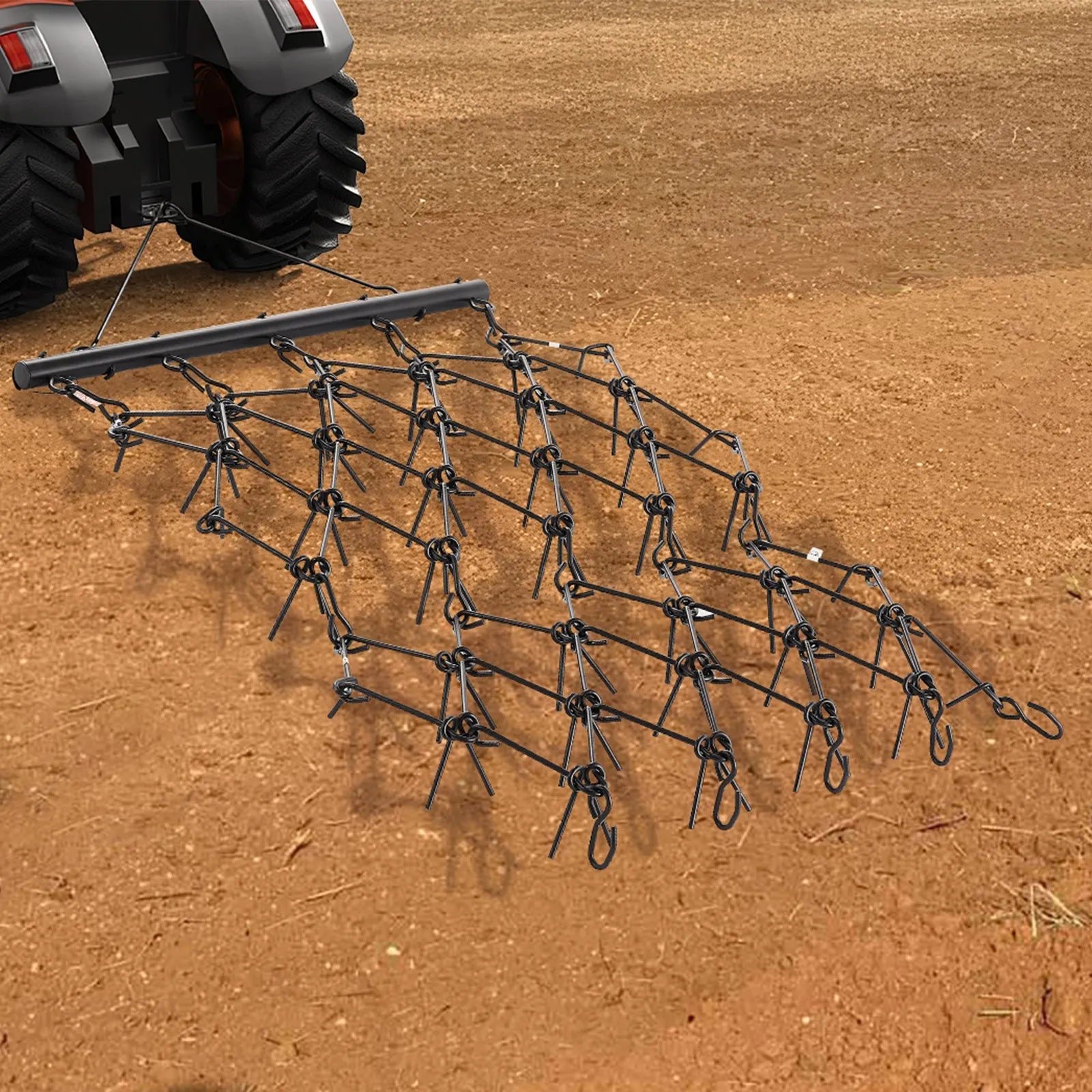 VEVOR Drag Harrow 4 x 5.6 ft Chain Harrow ATV Lawn Rake for Landscape Leveling