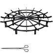 VEVOR 40in Fire Grate Log Grate ,Wagon Wheel Firewood Grates 16 Iron Bars, Fireplace Grates Burning Rack Holder 12 Legs for Indoor Chimney, Hearth Wood Stove and Outdoor Camping Fire Pit