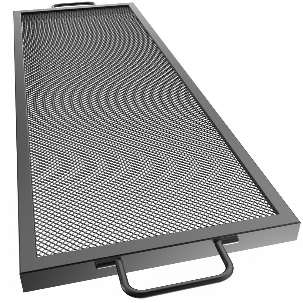 VEVOR Rectangle Fire Pit Grate, 40-inch Fire Pit Grill Grate, X-Marks Rectangle Grill Grate, Black Steel Fire Grate, Fire Pit Cooking Grate with Handles, Fire Grill Grate for Fire Pit, Campfire