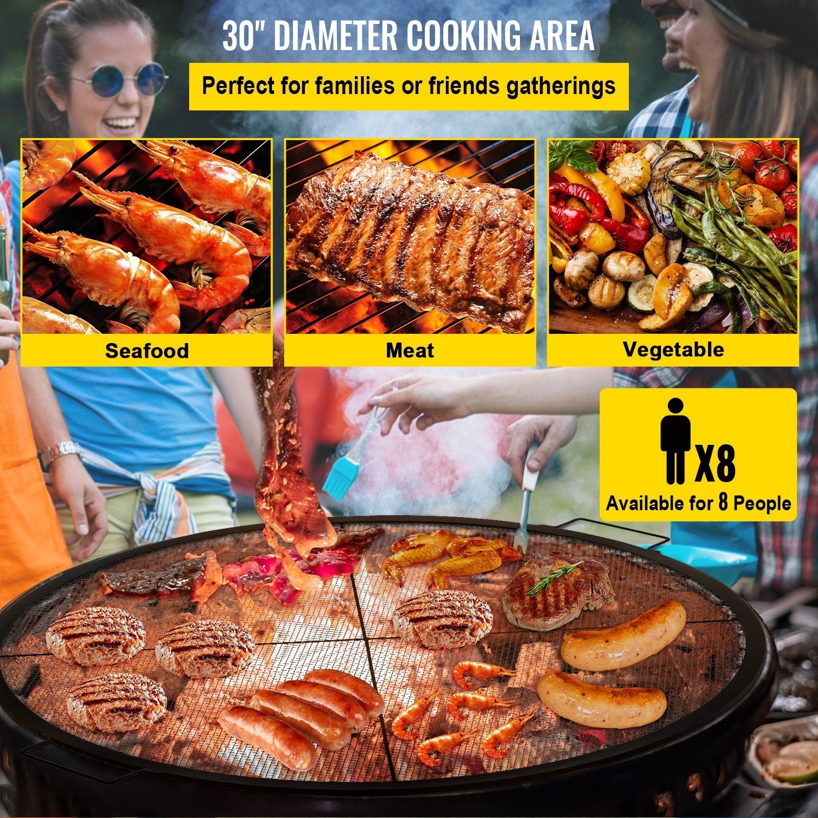 VEVOR Round Fire Pit Grate, 25\