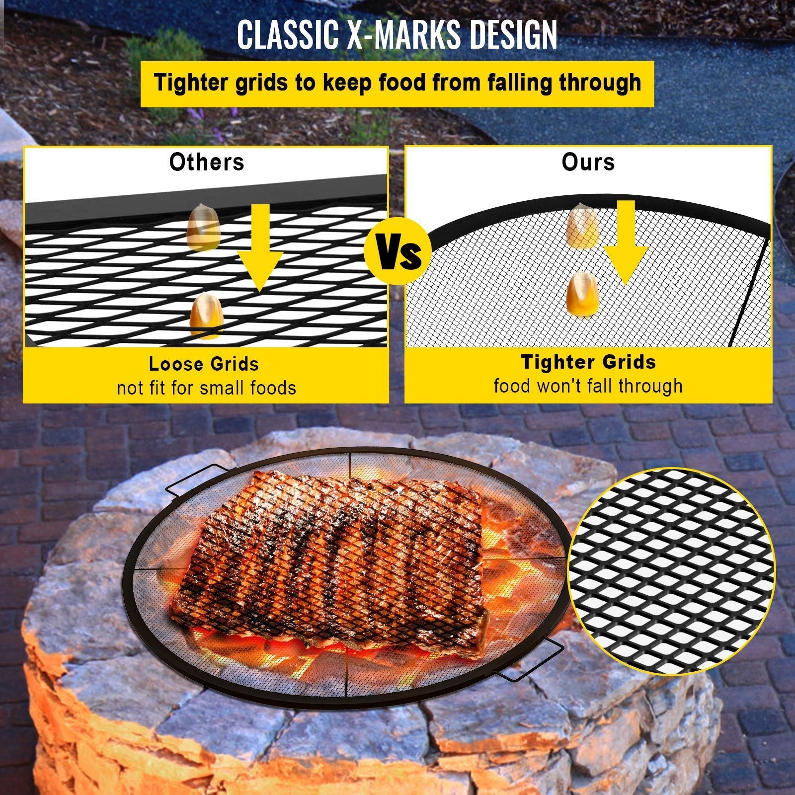VEVOR Round Fire Pit Grate, 25\