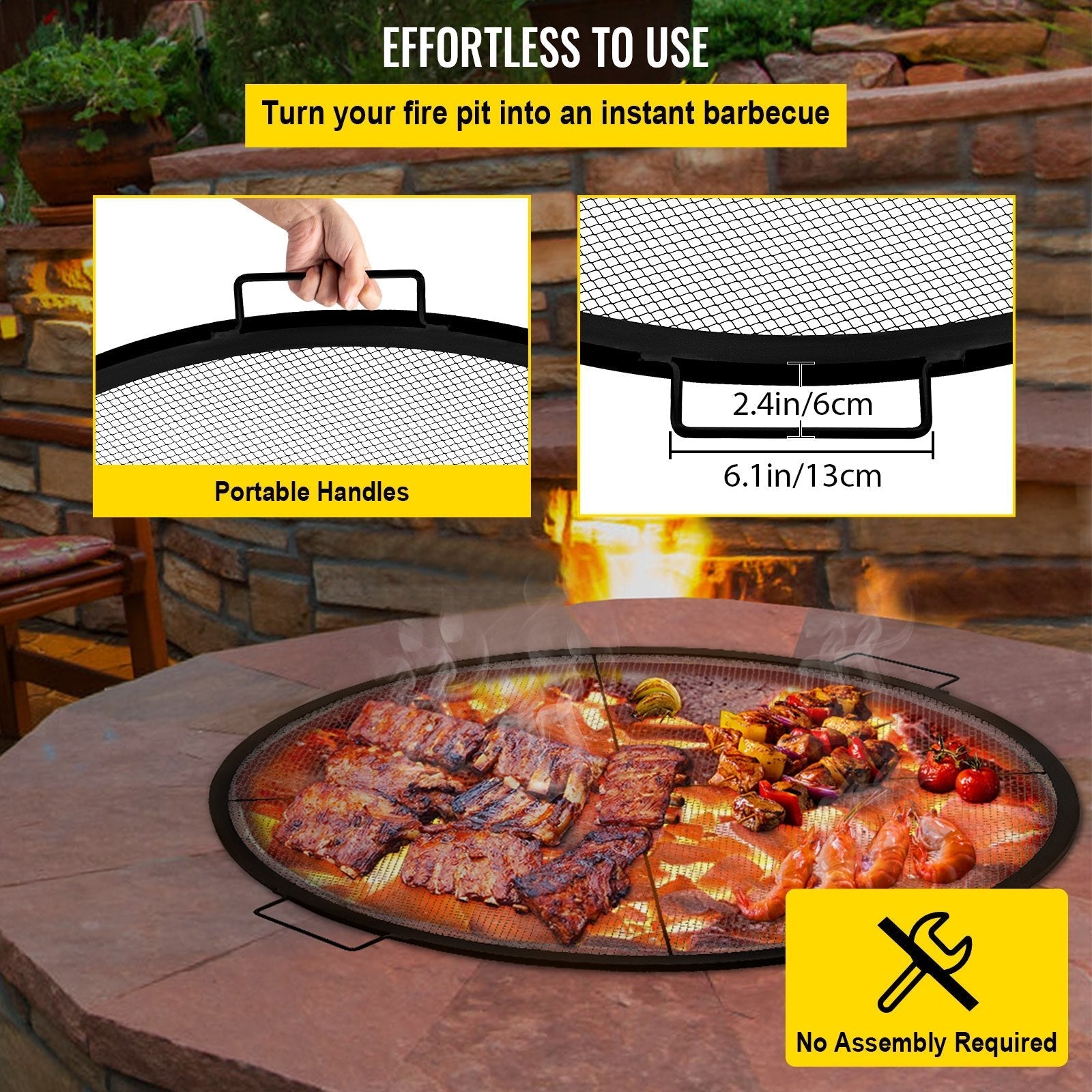 VEVOR Round Fire Pit Grate, 25\