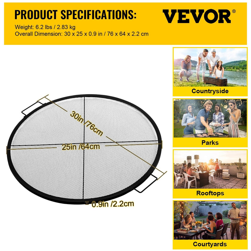 VEVOR Round Fire Pit Grate, 25\
